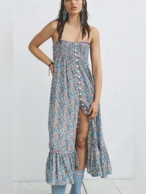 Free People Floral Maxi Sundress size small #1262
